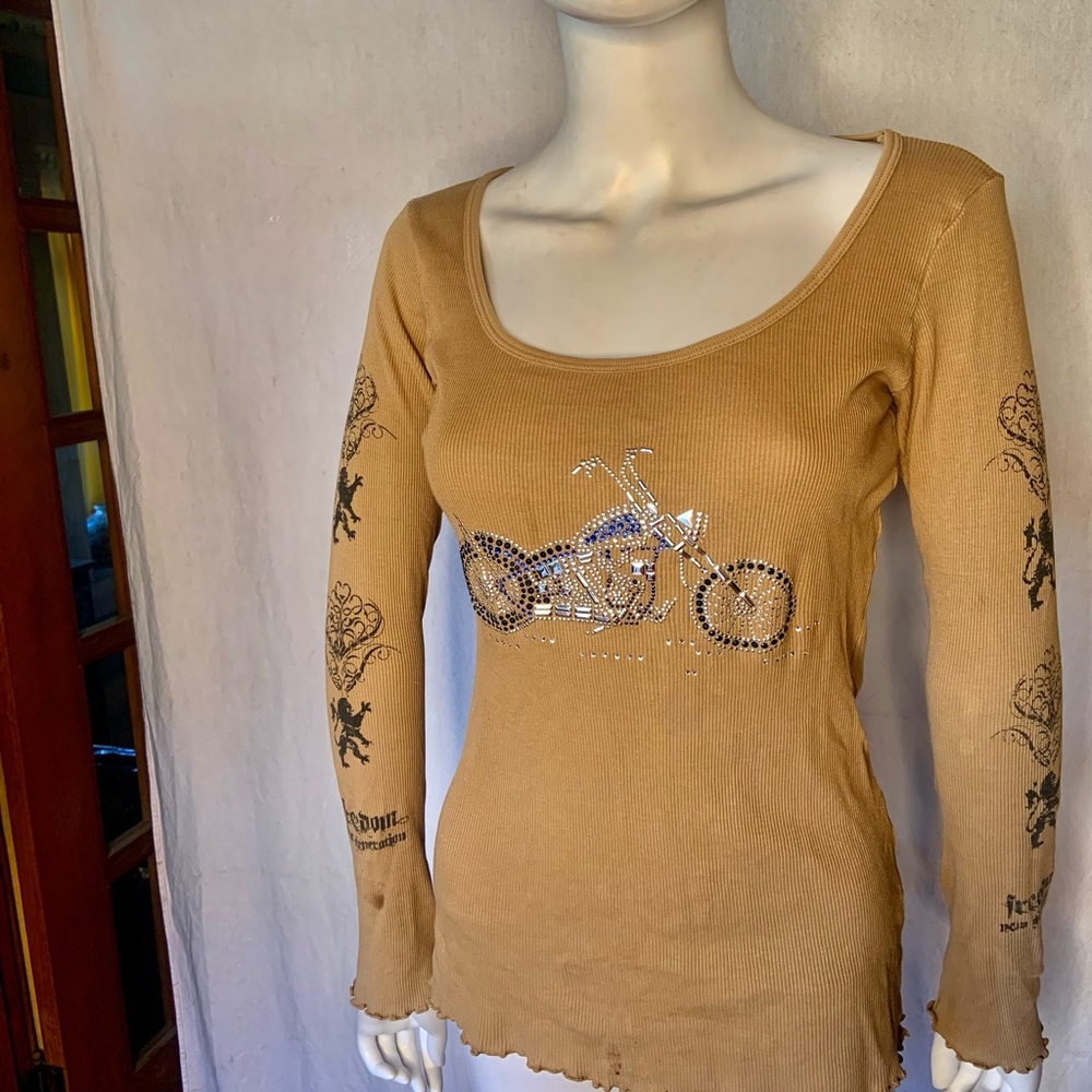 HARLEY DAVIDSON inspired Shirt BLING BLING!! ONE OF A KIND!